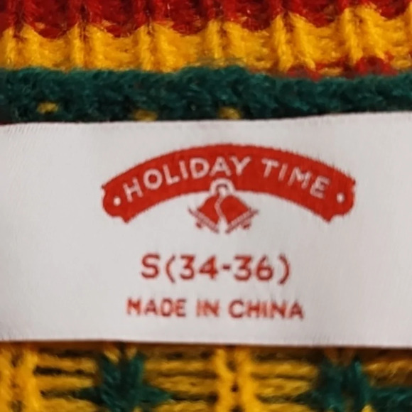 Holiday Time Ugly Dinosaur Fair Isle Sweater Small 36-36 - Picture 6 of 8